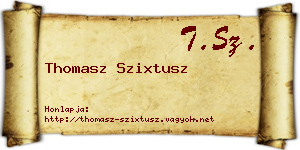 Thomasz Szixtusz névjegykártya